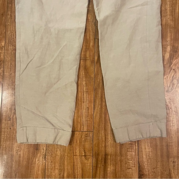 BANANA REPUBLIC Women’s Tan Silk Linen Cropped Ankle Pant Size 2 - Picture 12 of 13